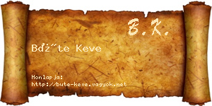 Büte Keve névjegykártya